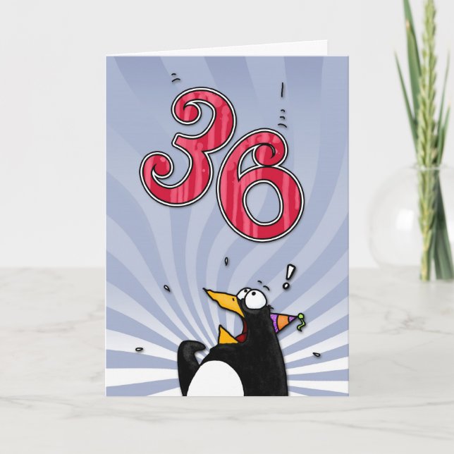36th Birthday - Penguin Surprise Card (Front)