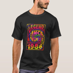 36th Birthday Tie Dye Decoration Legend Since Nove T-Shirt