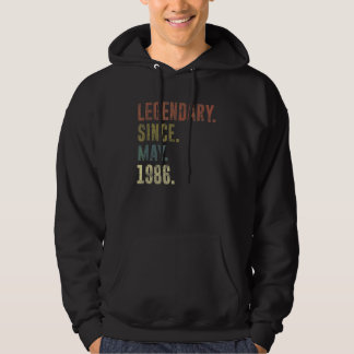36th Birthday Vintage Legendary Since May 1986 Hoodie