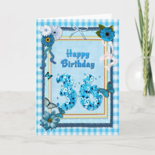36th Birthday with a scrapbook effect Card