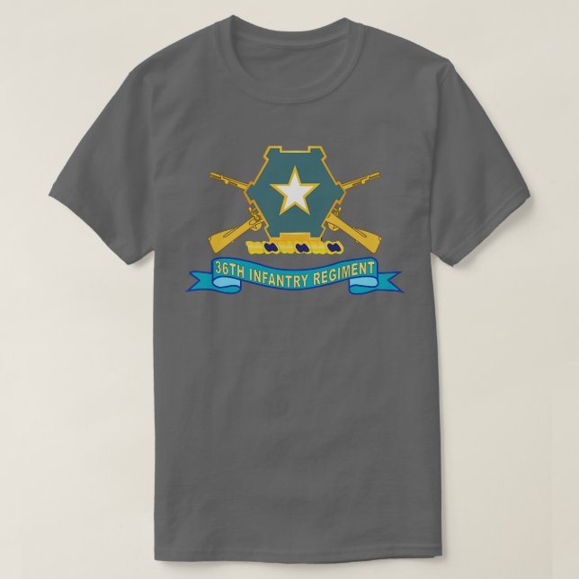 36th Infantry Regiment DUI w Br Ribbon X T-Shirt (Design Front)