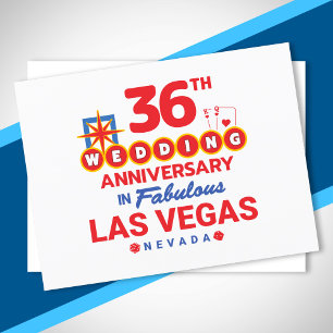 36th Wedding Anniversary Couples Las Vegas Trip Postcard