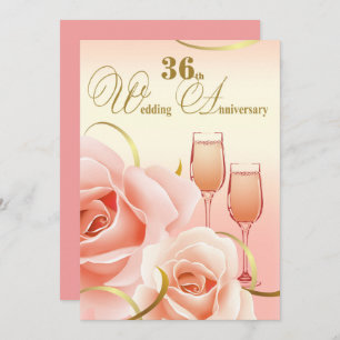 36th Wedding Anniversary Party Invitations