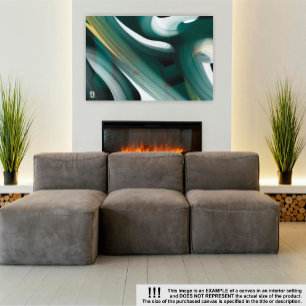 36x24" Trend Abstract Art Canvas Black White Green
