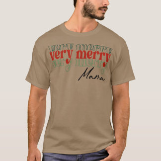 36Xo Very Merry Mama Christmas Vibes Retro Xmas Ma T-Shirt