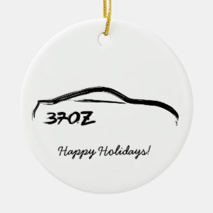 370Z Black Brushstroke Ceramic Tree Decoration