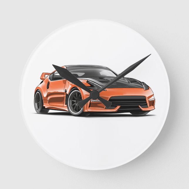 370z drawing for jdm car enthusiasts  round clock (Front)
