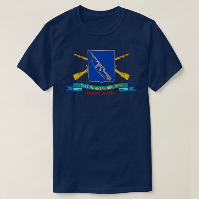 371st Infantry Regiment Black Devils w Br Ribbon T-Shirt (Design Front)