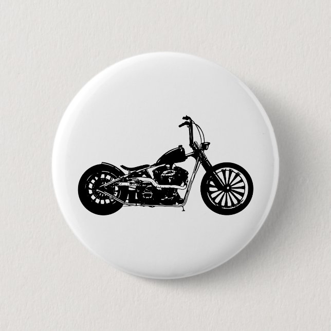 374 Chopper Bike 6 Cm Round Badge (Front)