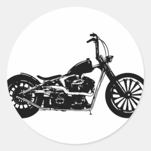 374 Chopper Bike Classic Round Sticker