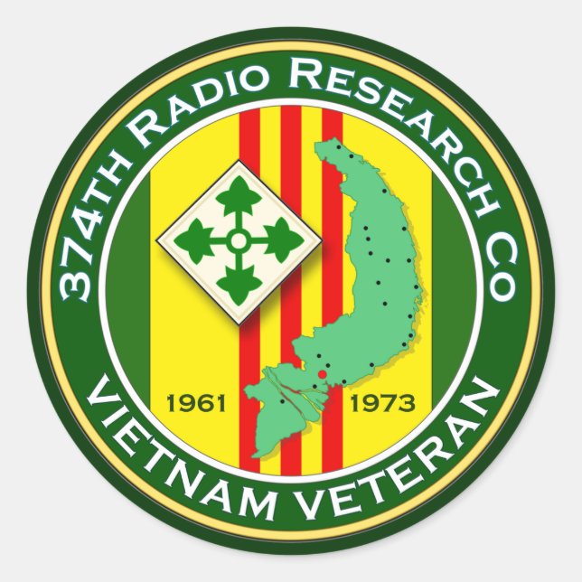 374th RRC 2 - ASA Vietnam Classic Round Sticker (Front)