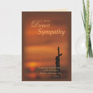 3774 Sympathy Religious Cross and Sunset Card