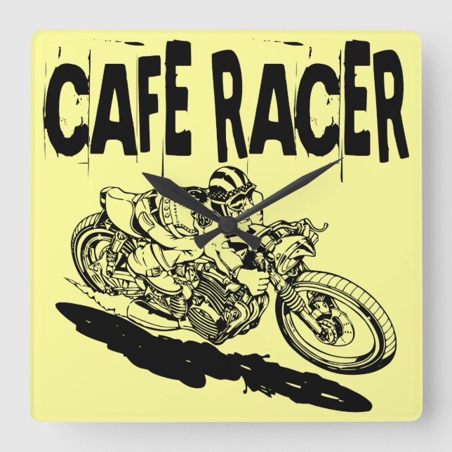 379 Cafe Racer Square Wall Clock (Front)