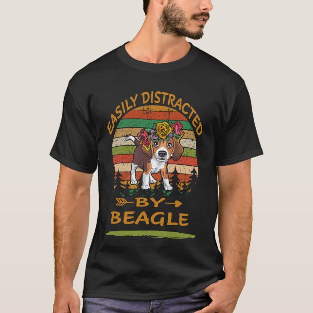 37 Easily Distracted By Beagle T-Shirt (Front)