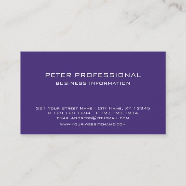 37 Modern Professional Business Card violet colour (Front)