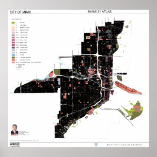 37" x 36" Miami 21 Zoning Code Atlas Poster Matte
