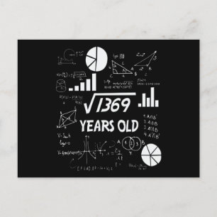 37 Year Old Bday Math Teacher 37th Birthday Gift Postcard
