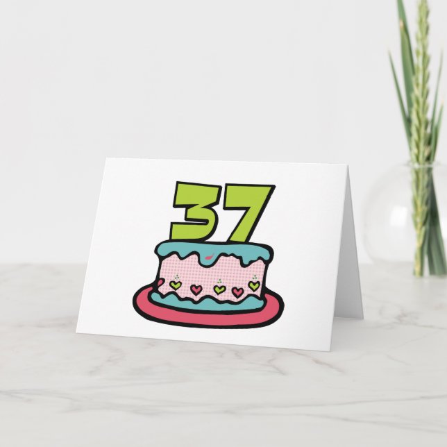 37 Year Old Birthday Cake Card (Front)