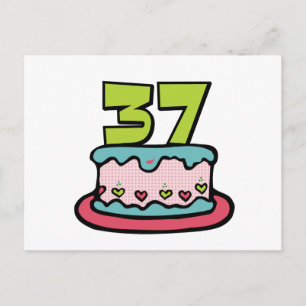 37 Year Old Birthday Cake Postcard