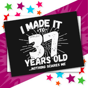 37 Year Old Sarcastic Meme Funny 37th Birthday Postcard