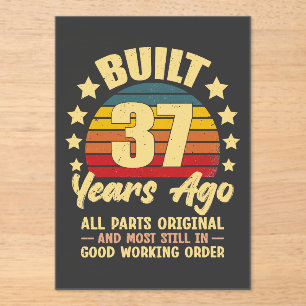 37 Years Ago All Parts Original 37th Birthday Acrylic Invitations