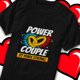 37 Years Comic Super Power Couple 37th Anniversary T-Shirt