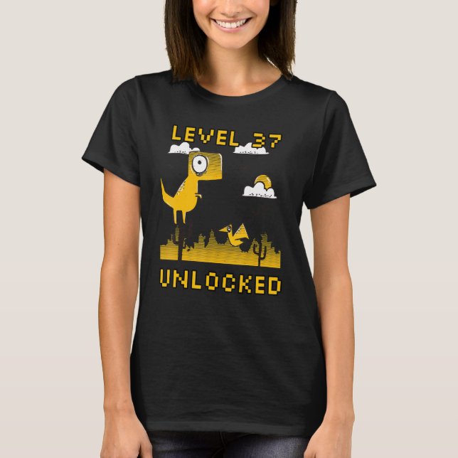 37 Years Old Birthday Gamer Level variable Unlocke T-Shirt (Front)