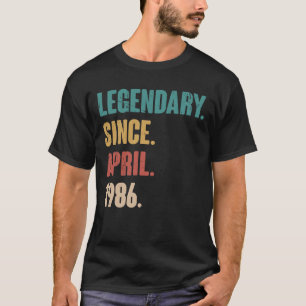 37 Years Old Vintage 1986 Birthday April 37th Deco T-Shirt