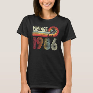 37 Yrs Old Men Women Vintage 1986 Retro 37th Birth T-Shirt