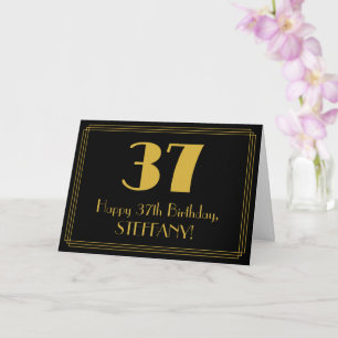 37th Birthday: Art Deco Inspired Look "37" + Name Card