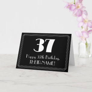 37th Birthday ~ Art Deco Inspired Look "37", Name Card