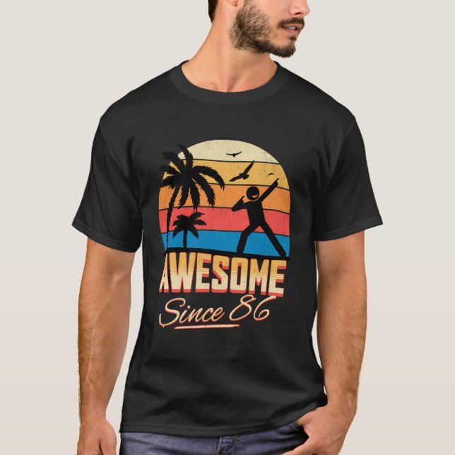 37Th Birthday Awesome Since 1986 Men Women T-Shirt (Front)