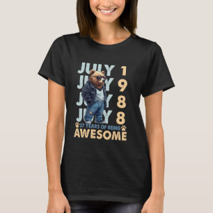 37th Birthday Bear Legends July 1988 37 Years Old T-Shirt