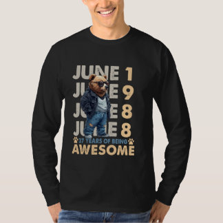 37th Birthday Bear Legends June 1988 37 Years Old  T-Shirt