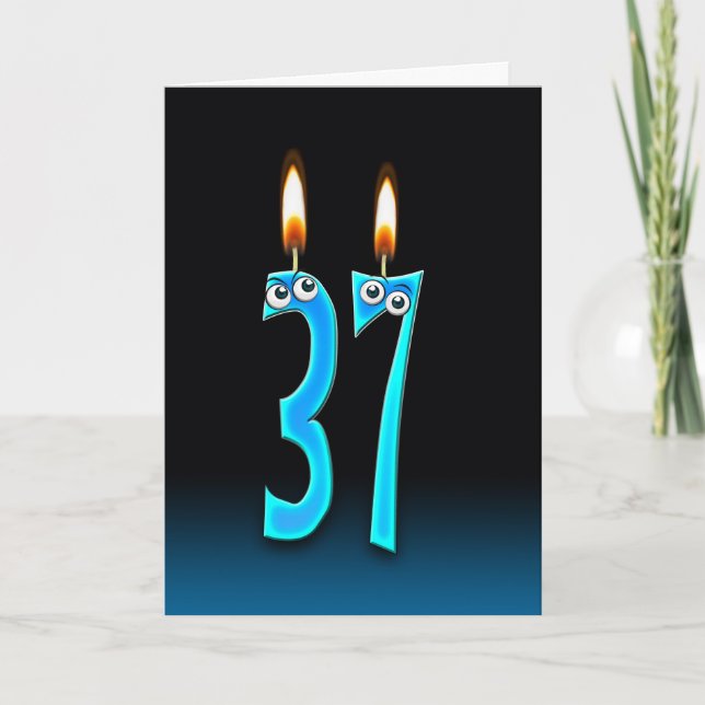 37th Birthday Candles Card (Front)