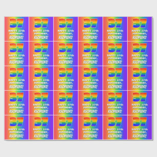 37th Birthday: Colourful, Fun Rainbow Pattern # 37 Wrapping Paper