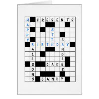 37th Birthday, Crossword Puzzle Birthday Card