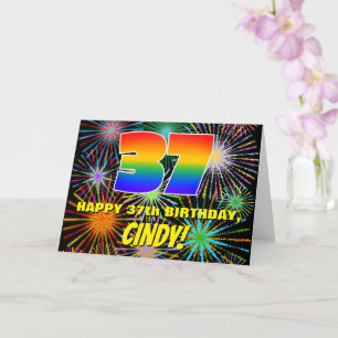 37th Birthday: Fun, Colourful Celebratory Firework Card