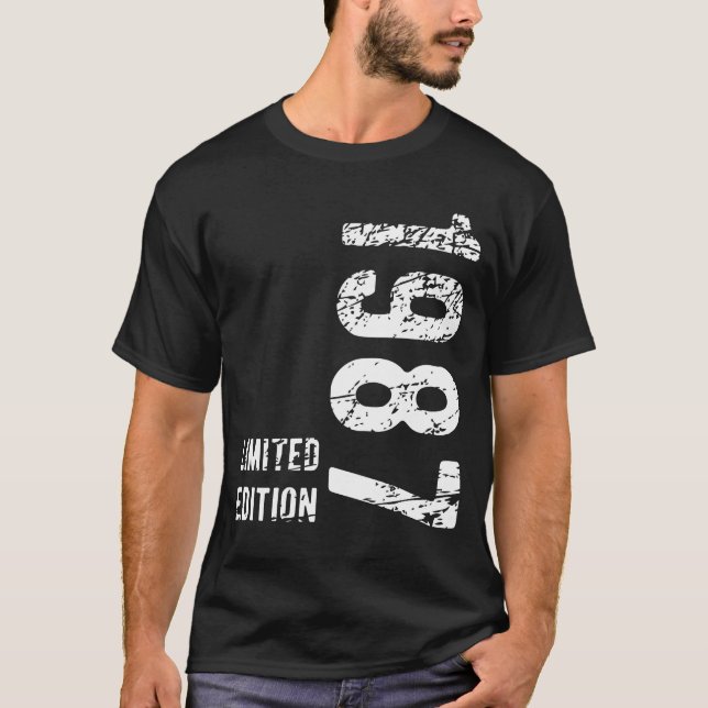 37th Birthday Gift 1987 Limited Edition 37 Years T-Shirt (Front)