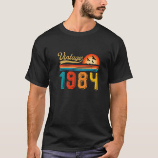 37Th Birthday Gift 37 Years Old Men Women Retro Vi T-Shirt