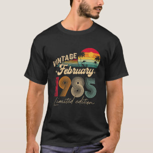 37Th Birthday Gift Men Vintage February 1985 37 Ye T-Shirt