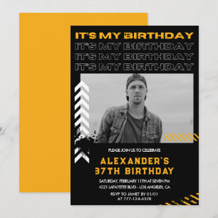 37th birthday invitations Men Photo Spray paint