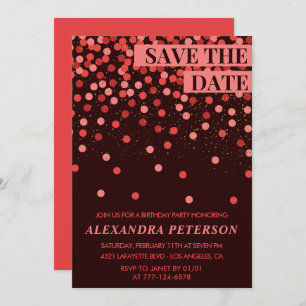 37th birthday invitations Save the date Confetti 