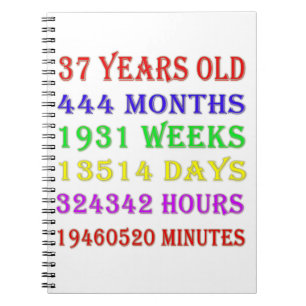 37th Birthday Milestones Notebook