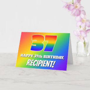 37th Birthday: Multicolored Rainbow Pattern # 37 Card