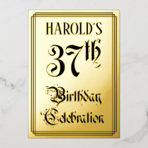 37th Birthday Party — Elegant Script + Custom Name