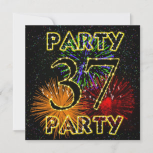 37th birthday party invitation with fireworks