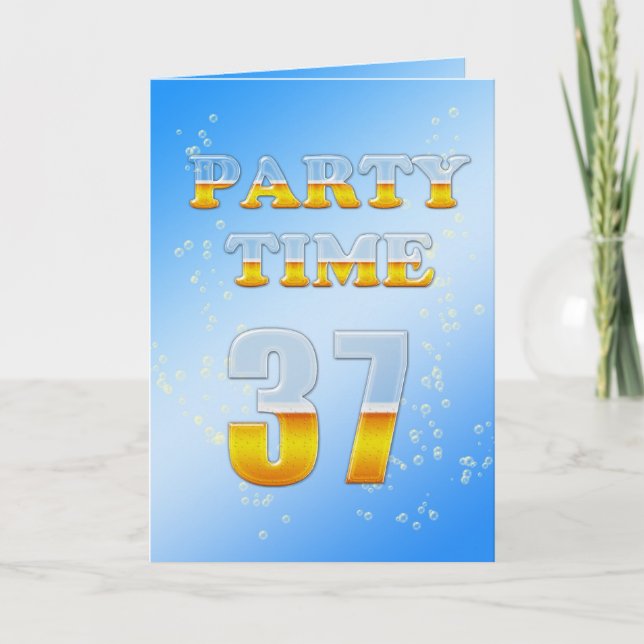 37th birthday party invitation with lots of beer (Front)