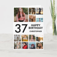 37th Birthday Photo Collage 13 Photos Black White