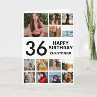 37th Birthday Photo Collage 13 Photos Black White